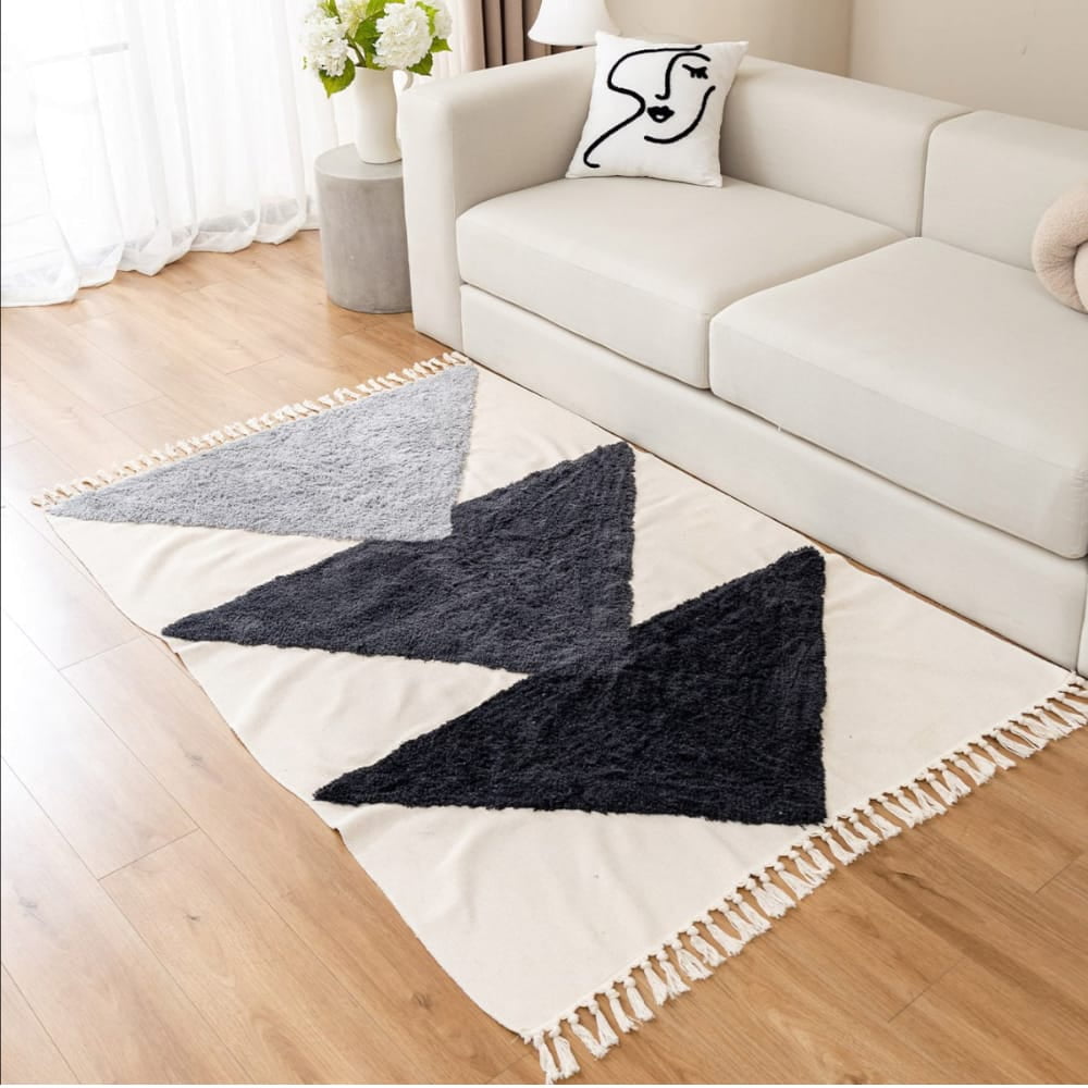 Wyj Hogar - Alfombra Estilo Nórdico Bohemio Con Flecos 120x180 Cm