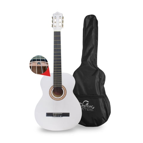 Guitarra Clasica Con Alma Y Funda Sevillana Blanca 39 Pulgadas (97,5Cms)