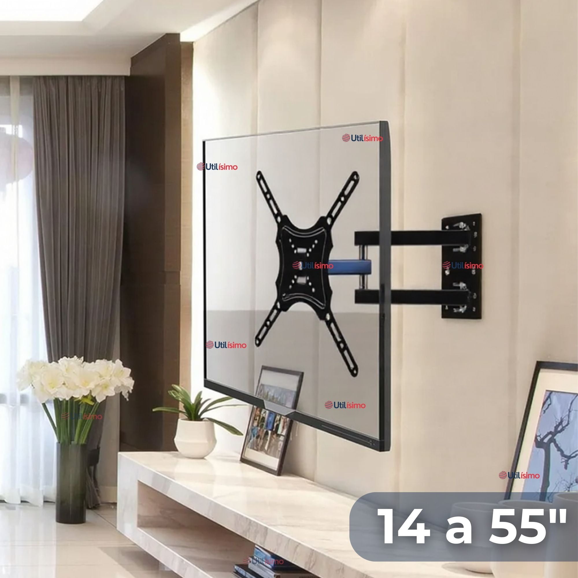 Line - Soporte Tv 14 A 55 Pulgadas 50kg Soporte Tv De Pared Con Brazo