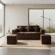 thumbnail image 1 of Living Vera 3 cuerpos + 2 pouf Tela Chocolate, 1 of 2