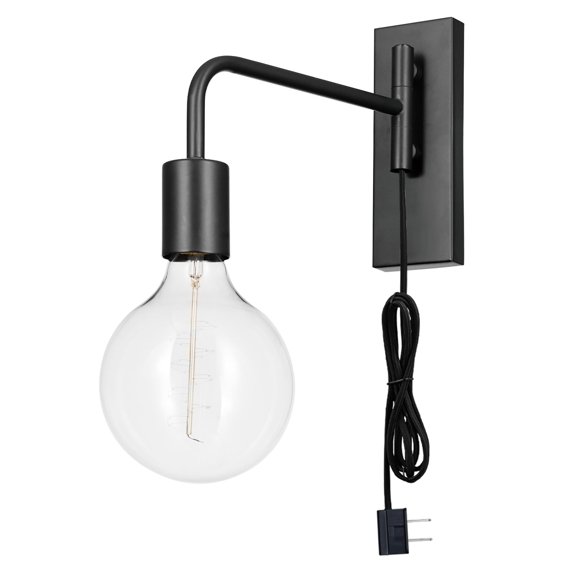 Aplique de Pared Globe Electric Negro Mate 183 cm con Cable