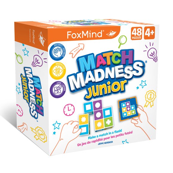 Juego de rompecabezas FoxMind Match Madness Junior 4+ Years con 48 cartas