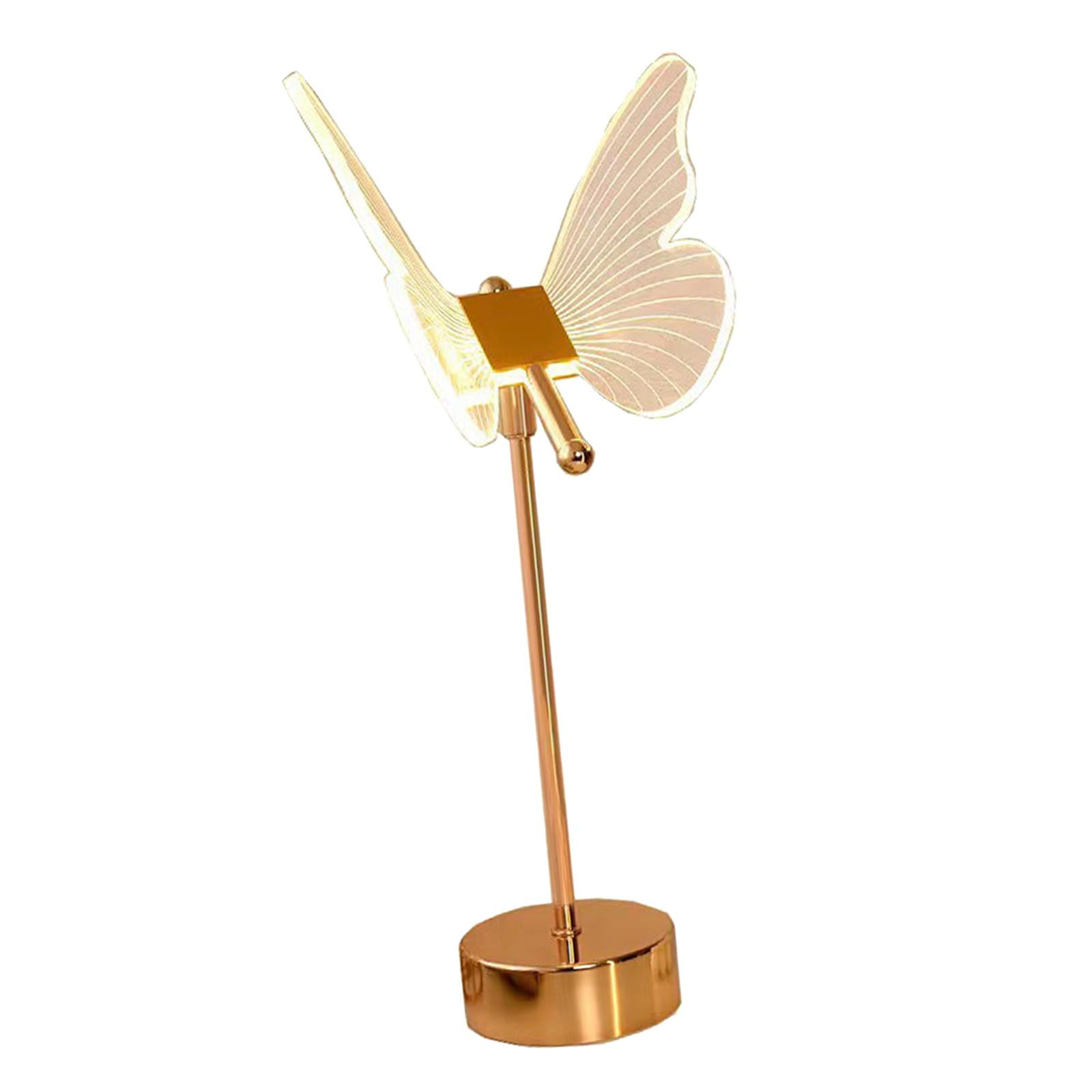 Magideal - Lámpara De Noche Acrílica, Brillo Ajustable, Regalo De Cumpleaños, Pantalla Acrílica, Luces De Escritorio, Luz Nocturna Para Mujer, Oficina, Sala De E , Mariposa