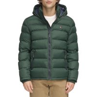 Chaqueta Tommy Hilfiger Para Hombre, Con Capucha, Acolchada, Color Verde, Talla Xl