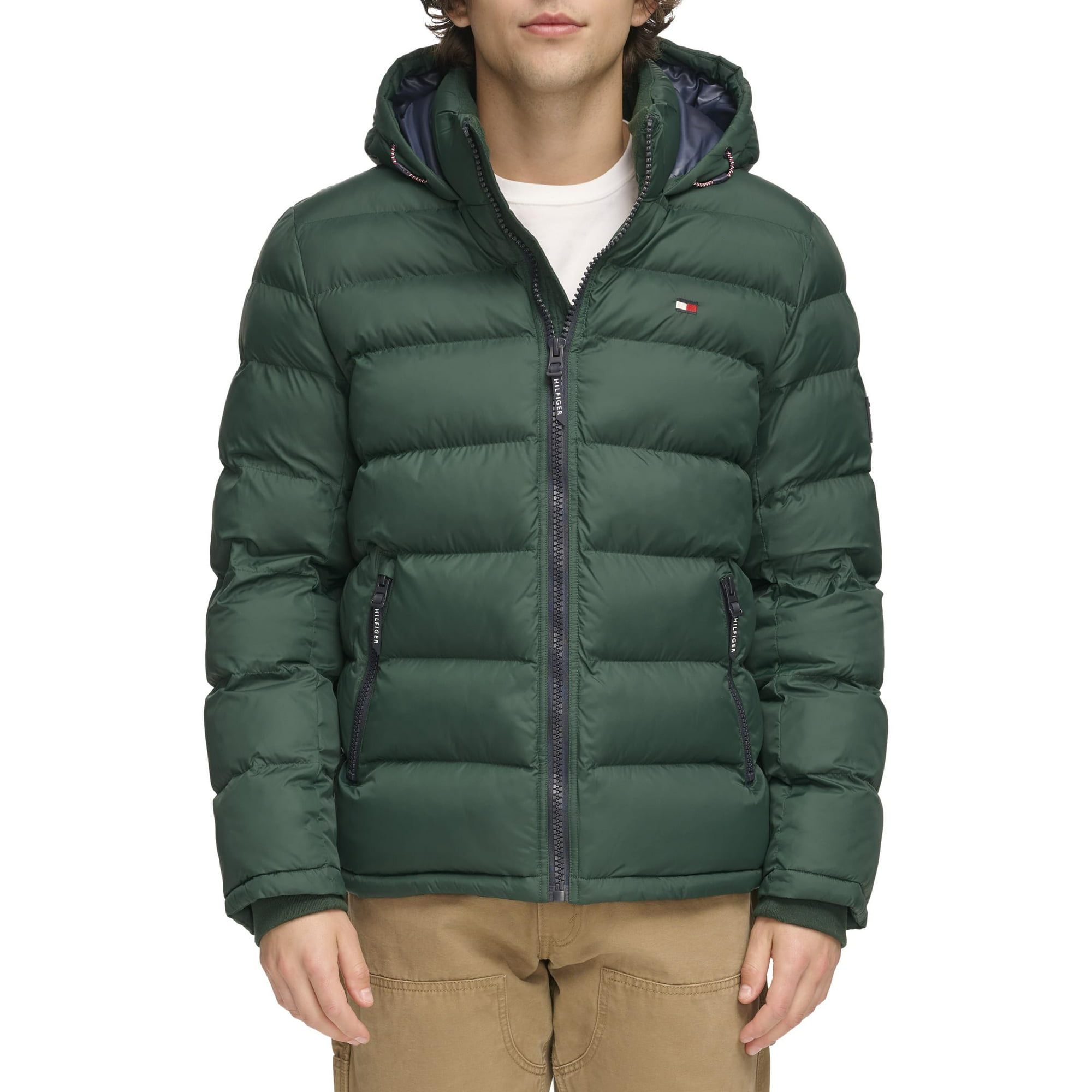 Chaqueta Tommy Hilfiger Para Hombre Con Capucha, Color Verde, Talla M