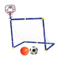 Magideal - Aro De Baloncesto Con Portería De Fútbol, Equipo De Entrenamiento Compacto Y De Fácil Montaje, Portería De Fútbol, Tablero De Baloncesto Para Entrenamiento En Gimnasio. Blanco