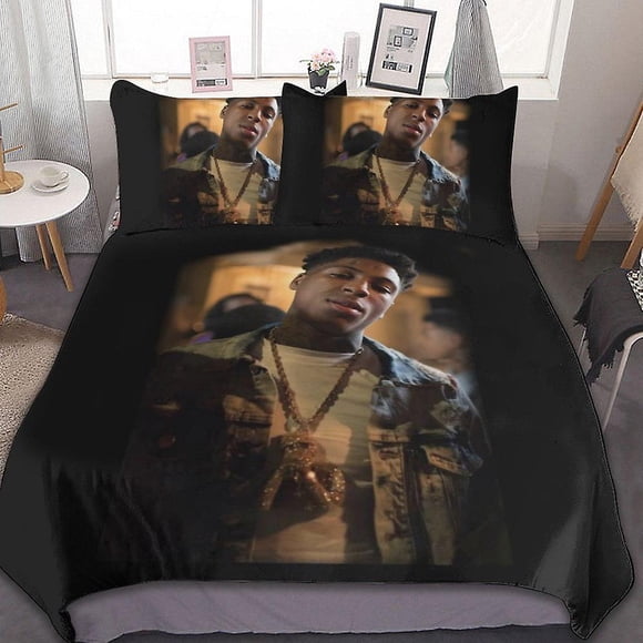 Young Boy Never Broke Again Funda Nórdica De Microfibra Juegos De Ropa De Cama Con Estampado 3d Ligero Juegos De Edredón De 3 Piezas 1 Funda Nórdica Y 2 Fundas De Almohada