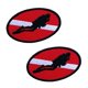 thumbnail image 3 of 2x Elipse Buceo Buceo Bandera Parche Bordado Hierro En Emblema Recuerdo, 3 of 5