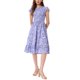thumbnail image 1 of Vestido Midi Floral de Rayón para Mujer INSPIRE CHIC Cintura Fruncida Manga Corta Ligero Ajuste y Vuelo Primavera Verano Azul Oscuro Púrpura XS, 1 of 6