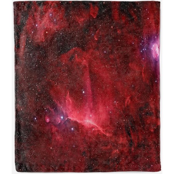 Galaxy Throw Blanket Soft Lightweight Plush Flannel Fleece Blanket with Red Black Nebula Stars Print Pattern for Couch Sofa Bed Travel All Season Blanket for Kids Adult Twin/Double