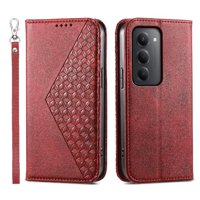 Funda Flip Foxdock Para Xiaomi Redmi 15 4G , Estilo Billetera Con Diseño Rombo, Correa De Mano Y Soporte, Uso Diario