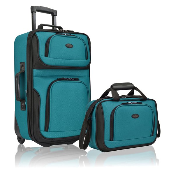 Juego de equipaje de mano ligero Suitcase U.S. Traveler Rio, 20 unidades, color verde azulado