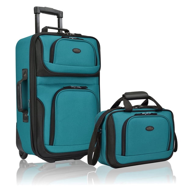 Juego de equipaje de mano ligero Suitcase U.S. Traveler Rio, 20 unidades, color verde azulado