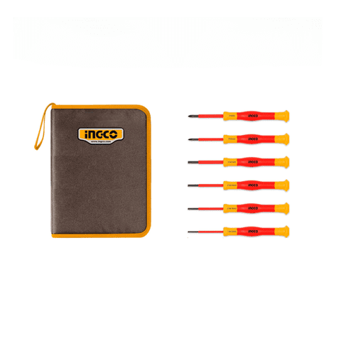 Set Desatornillador De Precision Aislado Ingco Vde 6 Piezas