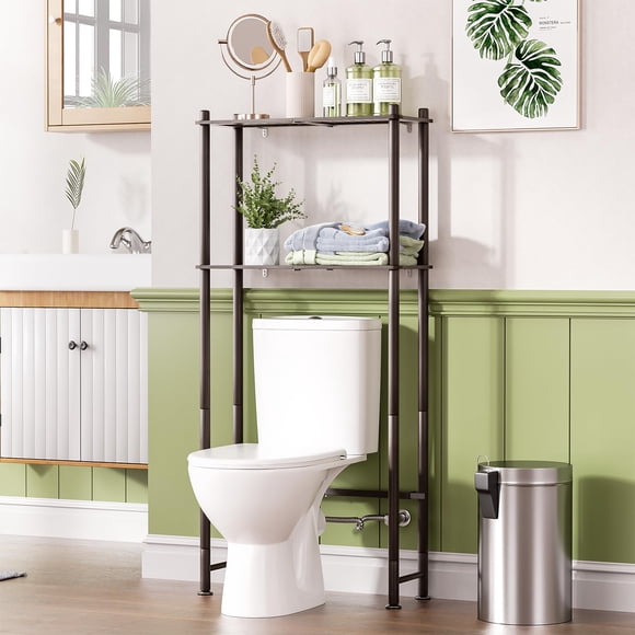 Estante AmazerBath de Bambú 138x64x25 cm de 2 Niveles Espresso