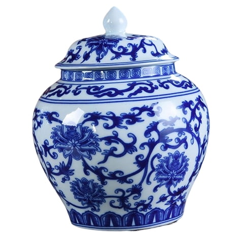 Bothyi - Jarrón De Cerámica De Ciruela, Tarro De Almacenamiento De Té, Tarro De Templo, Decoración Asiática Esmaltada M