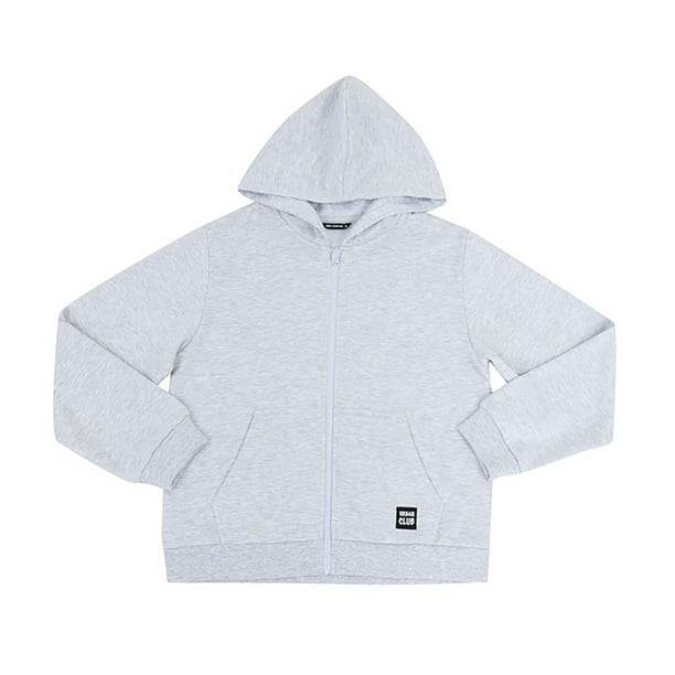 Poleron Niño Teen Zipper Gris Corona