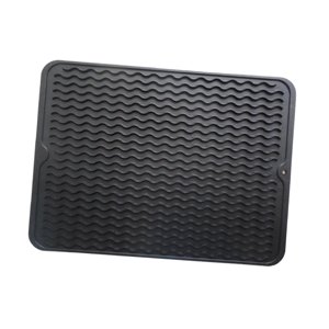 Bothyi - Estera De Secado De Platos De Silicona Estera De Secado De Platos Para Fregadero Revestimiento De Platos Para Ollas Calientes Negro S