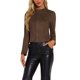 thumbnail image 1 of INSPIRE CHIC Chaqueta de Mujer de Imitación de Ante con Cremallera, Corta, Estilo Biker Moto para Looks Casuales y Elegantes L Marrón Oscuro, 1 of 6