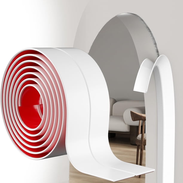 Protector flexible para esquinas de pared Symyda 3.3 m, seguro para niños y mascotas, blanco