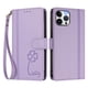 thumbnail image 3 of Funda Cartera Trébol para iPhone 12 Pro Max con Ranuras Tarjetas y Carga Inalámbrica Morado claro, 3 of 6