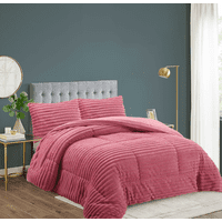 Tecnocasa - Cobertor Texturizado Con Chiporro Lineas 2 Plazas Color Fucsia