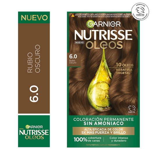 Tinte Capilar Nutrisse Oleos 6.0 Rubio Oscuro
