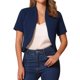 thumbnail image 1 of INSPIRE CHIC Blazer de Trabajo para Mujer sin Cuello con Solapa Abierta Chaqueta Corta M Azul Oscuro, 1 of 6