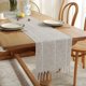 thumbnail image 1 of suxuMhao Camino de Mesa con Borlas de Café,1pza 13 X 63in Camino de Mesa Boho,Camino Elegante para Mesa,Camino de Mesa Duradero para Comedor y Decoración Del Hogar,Camino de Mesa a Rayas,Ideal para, 1 of 4