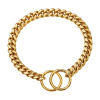 Ioensy - Collar De Cadena De Perro De Metal Collar De Entrenamiento Gargantilla Resistente A Prueba De Masticar Fuerte 61 Cm Áureo