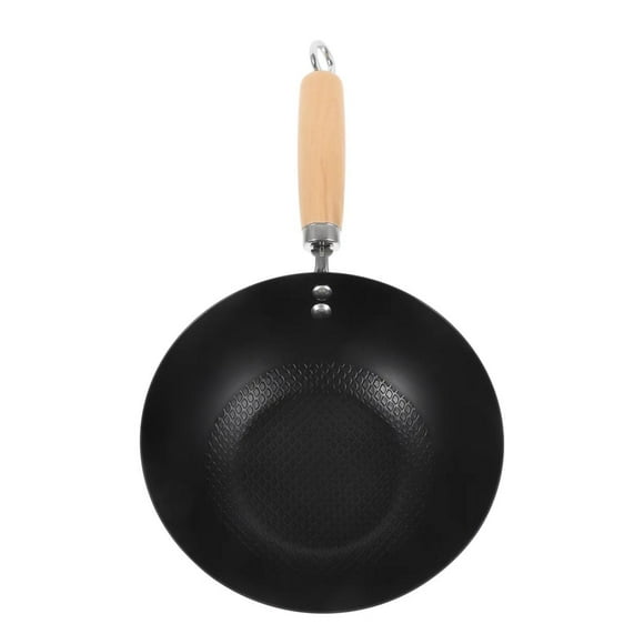 Sarten Wok Antiadherente 26cm Negro Con Mango De Madera