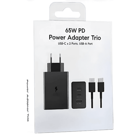 Cargador GAN Triple Usb Super Rapido 65w Notebook Y Celular