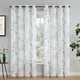 thumbnail image 1 of Cortinas Beauoop de lino semitransparente con estampado floral, 214 cm de alto, 2 paneles, color gris, 1 of 7