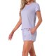 thumbnail image 4 of INSPIRE CHIC Conjuntos de Pijamas para Mujer, Camiseta de Manga Corta con Cuello Redondo y Shorts con Volantes, Conjunto de 2 Piezas para Estar en Casa con Bolsillo M Púrpura, 4 of 6