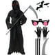 thumbnail image 1 of Disfraz Grim Reaper Ojos Rojos Y Guadaña Halloween Cosplay Viene Con Hoz, Gafas Luminosas Y Guantes. L(160-175cm), 1 of 6