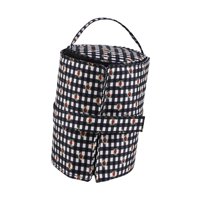 Magideal - Bolsa De Almacenamiento De Estambre Portátil Organizador Para Proyectos De Tejido Con Cierre De Cremallera Dispensador Extraíble De Hilo Y Asa Para Ll Negro