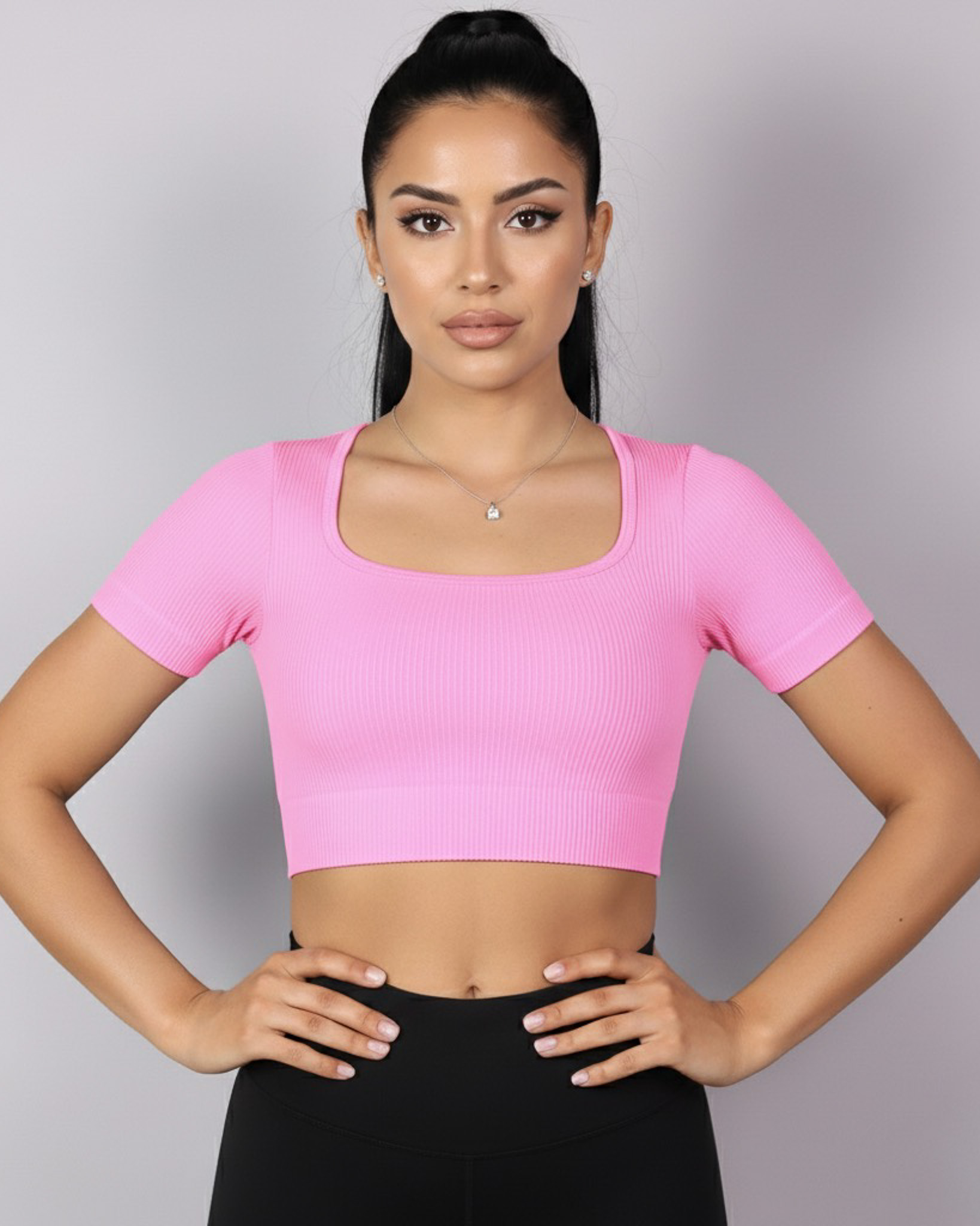 Flix Spa - Top Camiseta Deportiva Mujer Manga Corta Acanalado