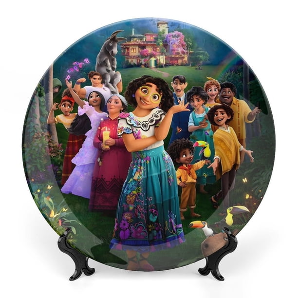 Encanto Plato decorativo de porcelana fina (bone china), plato decorativo de cerámica para hogar, oficina, soporte de pared, platos decorativos para dormitorio - 6 pulgadas (15 cm)