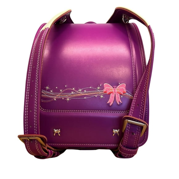 Mochila Japonesa Premium Tipo Randoseru Diseño Fucsia Lazo Rosa