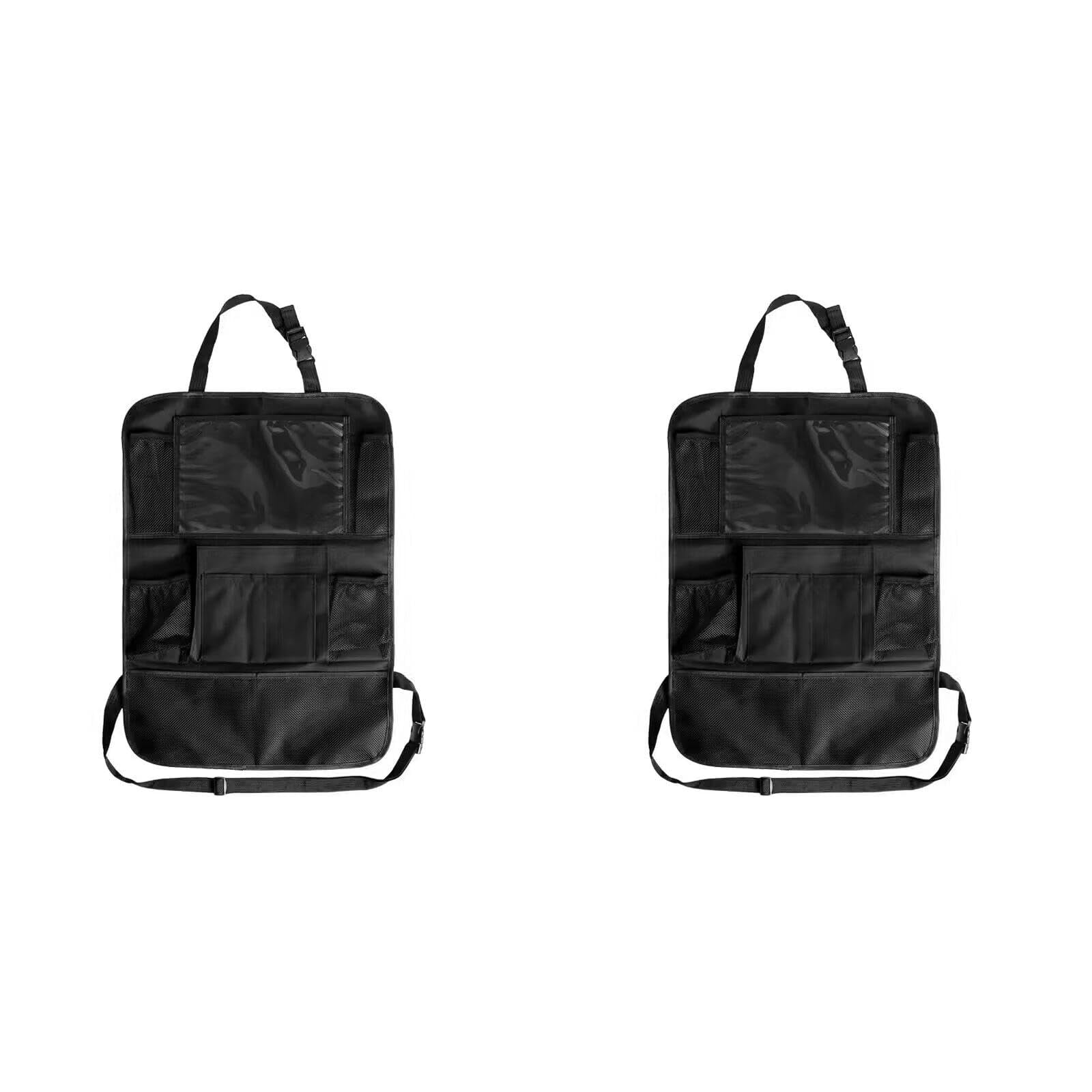 Xusx111 - [2 Paquete] Organizador Del Asiento Trasero Del Coche, Protector Del Asiento Trasero Con Soporte De Tableta Transparente, Compartimentos De Almacenamiento, Soporte De Pantalla Táctil Transp