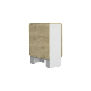 Fmfurniture - Mesa Plegable Fm-001B - Blanco Y Café Claro
