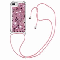 Funda Foxdock Para Iphone 7 Plus/8 Plus Con Cuerda Ajustable, Brillo Líquido, Protección Antigolpes Y Lente – Ideal Para Regalo