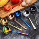 thumbnail image 2 of Xiao Hua Juego de 2 utensilios de cocina de acero inoxidable, plata + negro, cuchara de 8,07 * 2,24 pulgadas, mango ergonómico, cocina minimalista moderna, utensilios de cocina para el hogar., 2 of 3