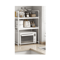 Casa Pagoda - Rack Estante Organizador Microondas Multiusos 3 Niveles Blanco