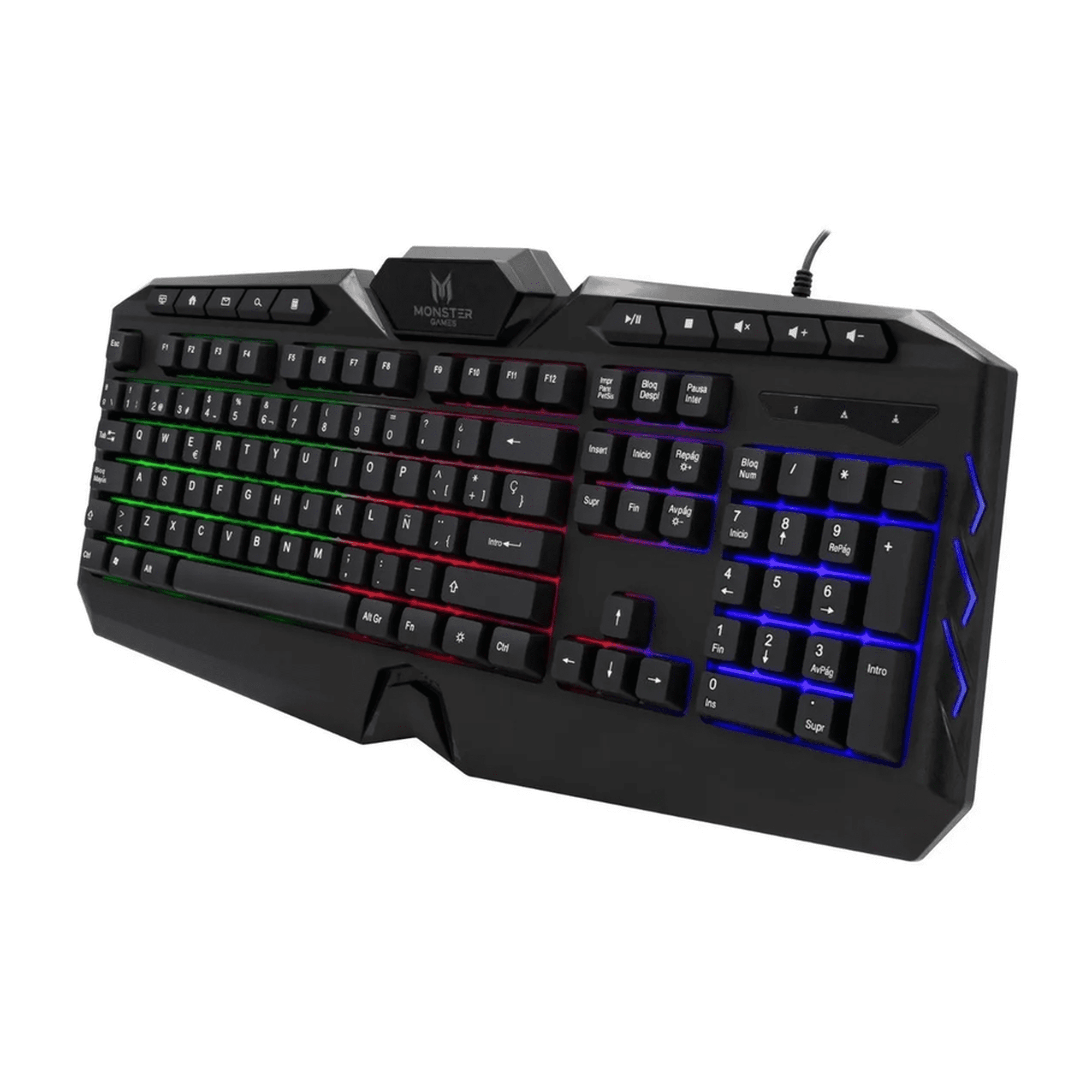 Genérico - Teclado Onset T1026 Membrana Gamer Rgb Español Negro