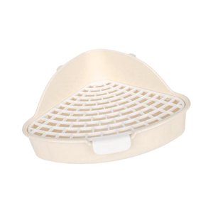 Ioensy - Orinal Conejo Mediano Orinal Triángulo Con Rejilla Para Conejo Chinchilla Beige