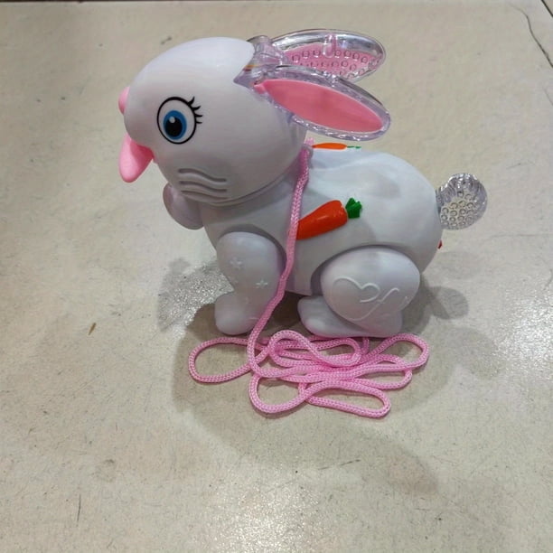 Electric Lighting Music Cartoon Rabbit Simulation Small Rabbit Rope Small Rabbit Baby Toy Boys And Girls