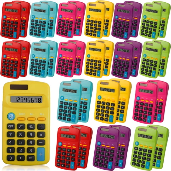 Calculadora Erinnmy Mini Solar y Batería de 8 Dígitos Paquete de 36