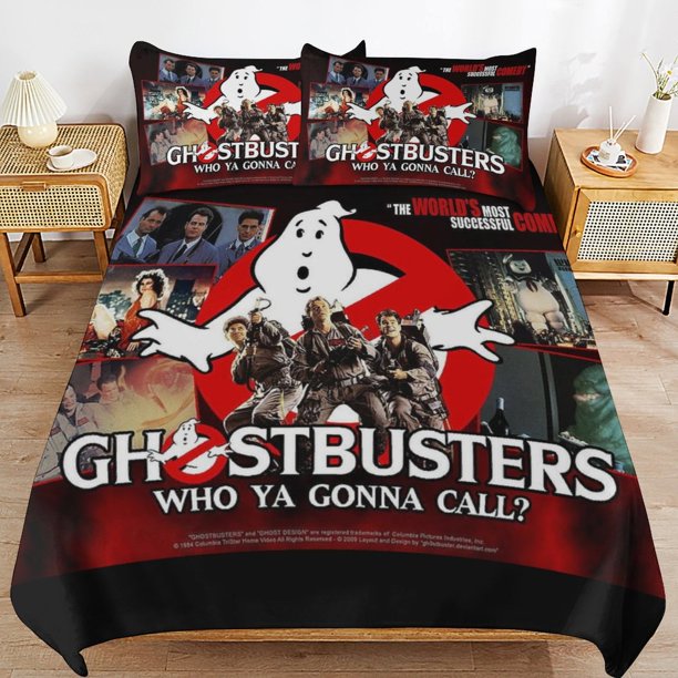 Ghostbusters Bed Duvet Cover Microfiber Bedding Sets 3D Printed Lightweight 3 Piece Comforter Sets, 1 Duvet Cover And 2 Pillow Shams for Kids Boys Girls 79"x90"
