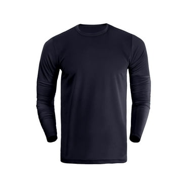 Polera Manga Larga Deportiva Dryfit Talla L Azul marino